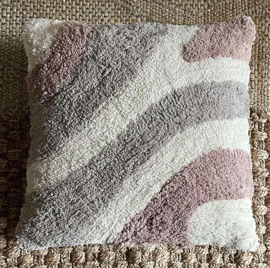 MOUD Home Flow Pudebetræk 50x50 cm, Beige/Grå/Brun