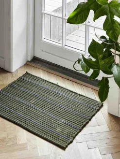 Online MOUD Home Stripe Dørmåtte 50x72 cm, Olive/Blå