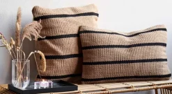 Best MOUD Home Stripe Pudebetræk , Beige/Sort