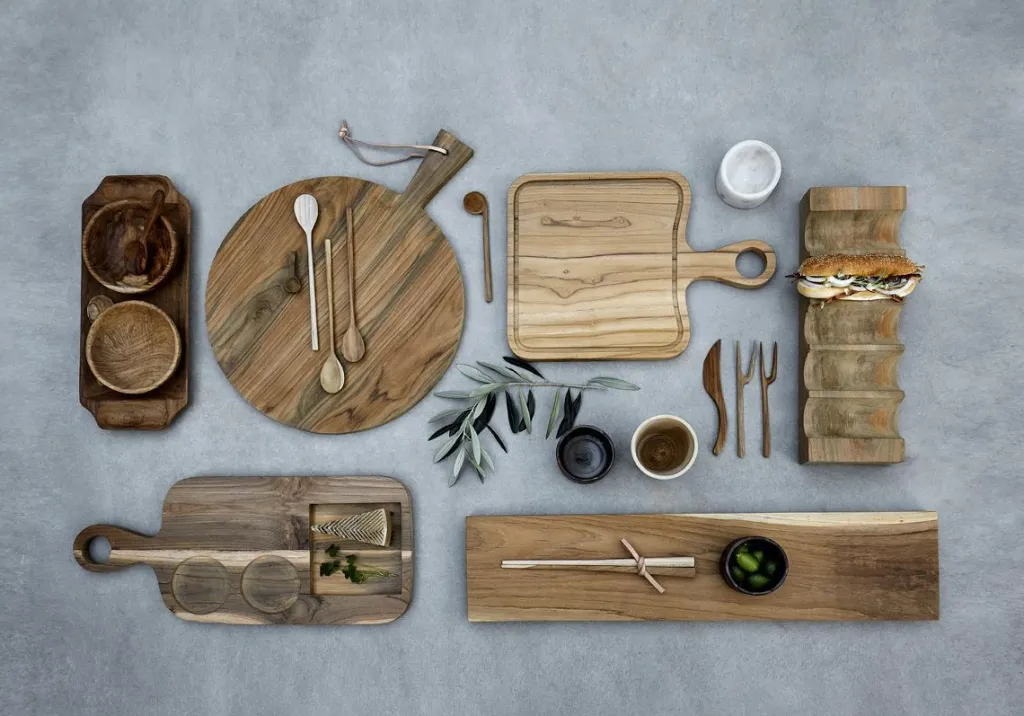 Træske 15 cm, Teak Serveringsbestik