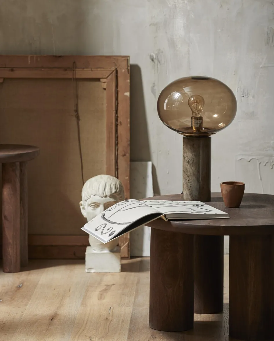 Nordal Bes Bordlampe H45 cm, Røgfarvet/Brun