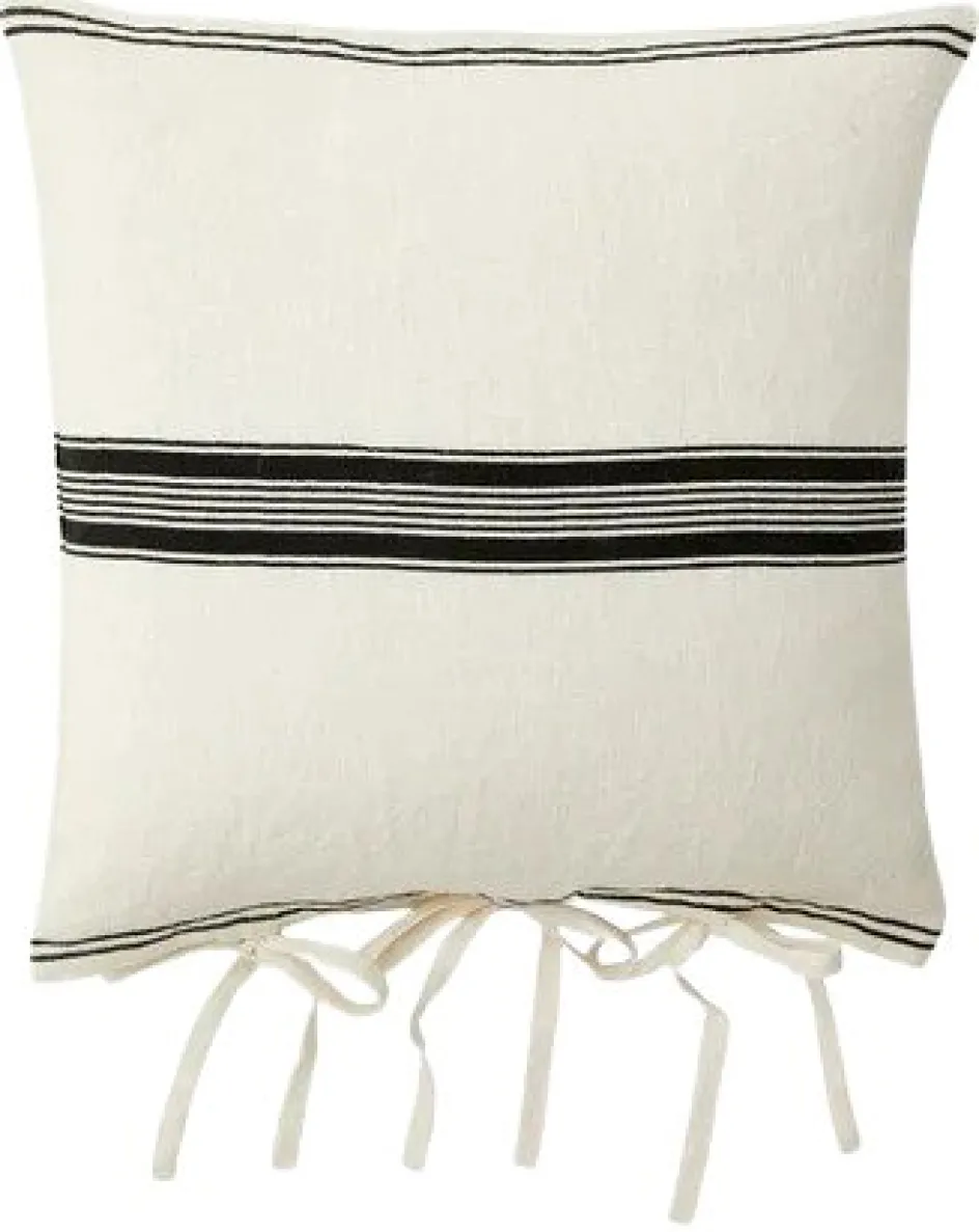 Best Nordal Citala Pudebetræk 48x48 cm, Linned/Sort