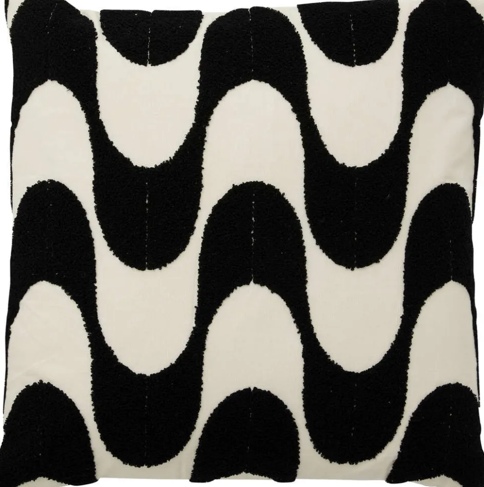 Hot Nordal Coxa Pudebetræk 48x48 cm, Råhvid/Sort