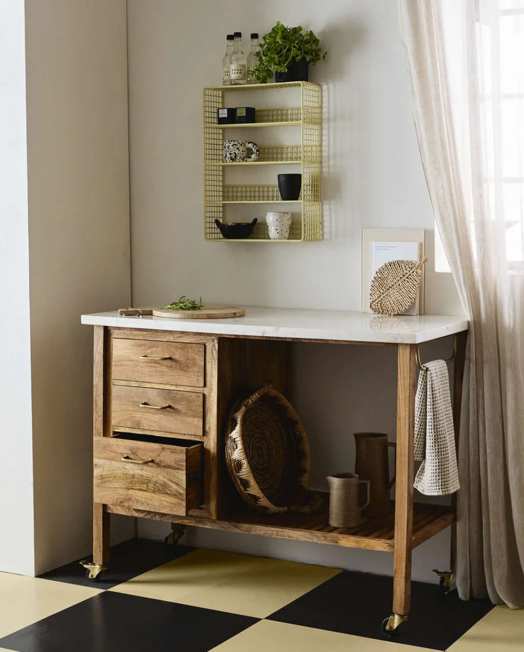 Nordal Hylder > Kikori Hylde 55 cm, Gul