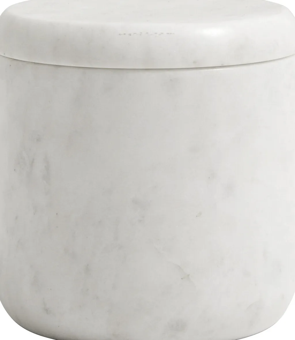 Nordal Stue|Småopbevaring Og Organisering > Marble Opbevaringskrukke H10 cm, Hvid