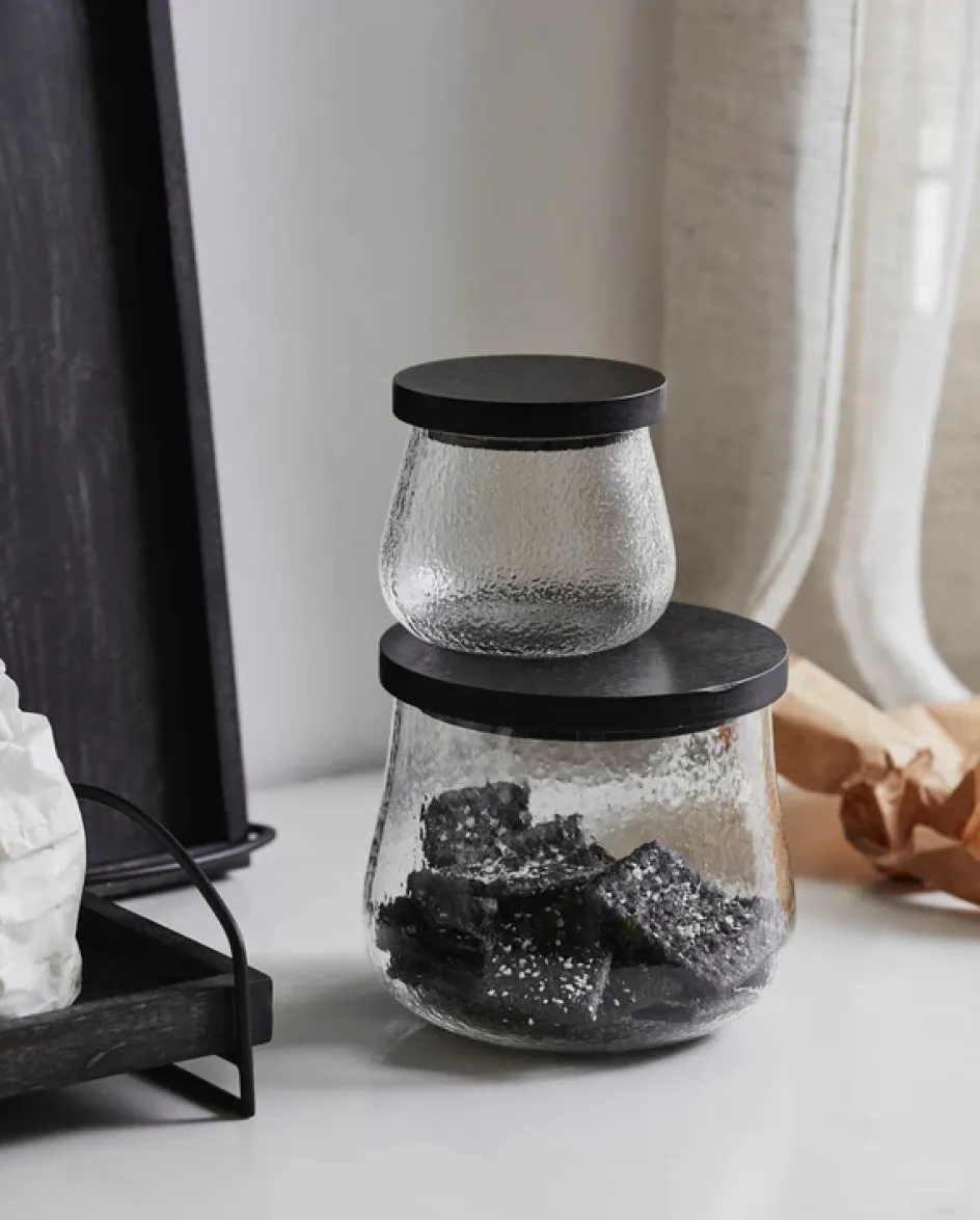 Outlet Nordal Plumsi Opbevaringsglas H, Glas/Bambus