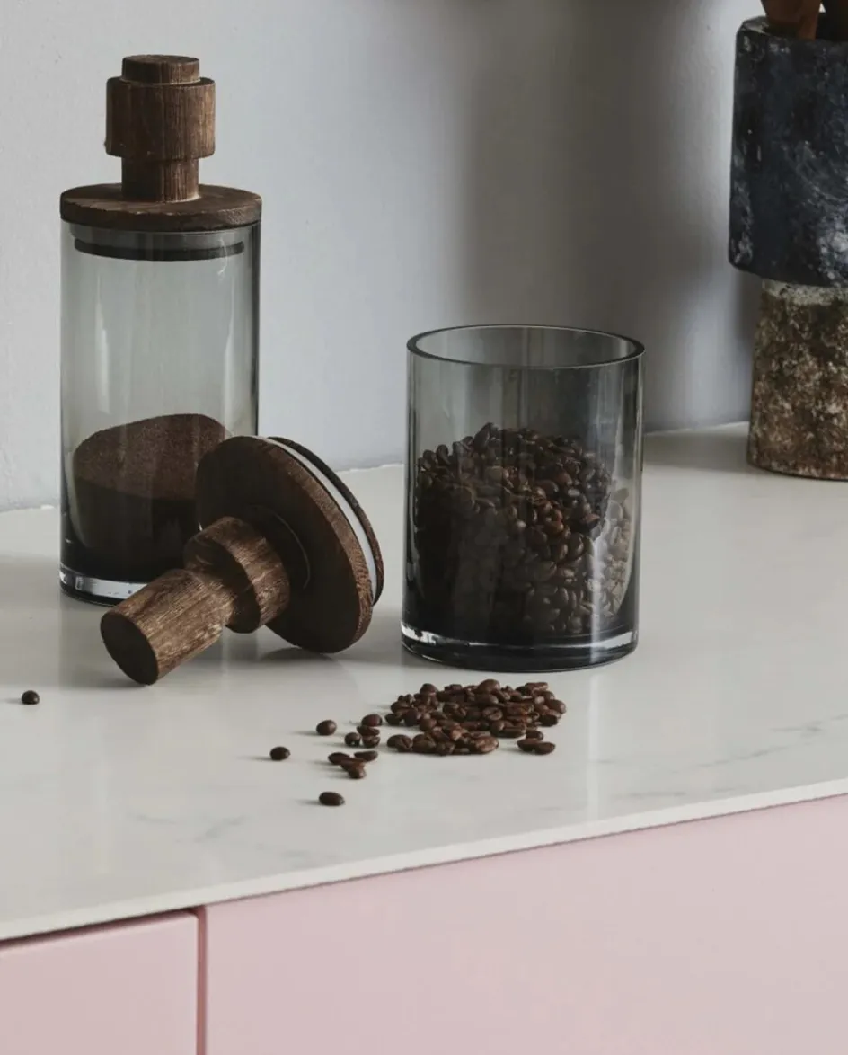 Nordal Salvie Opbevaringsglas , Glas/Træ