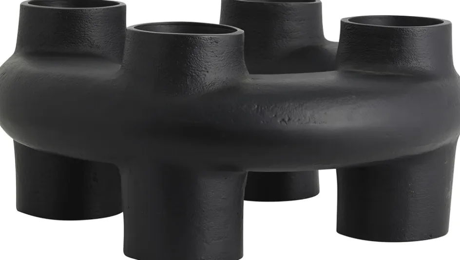 Outlet Nordal Senja Lysestage H17 cm, Sort