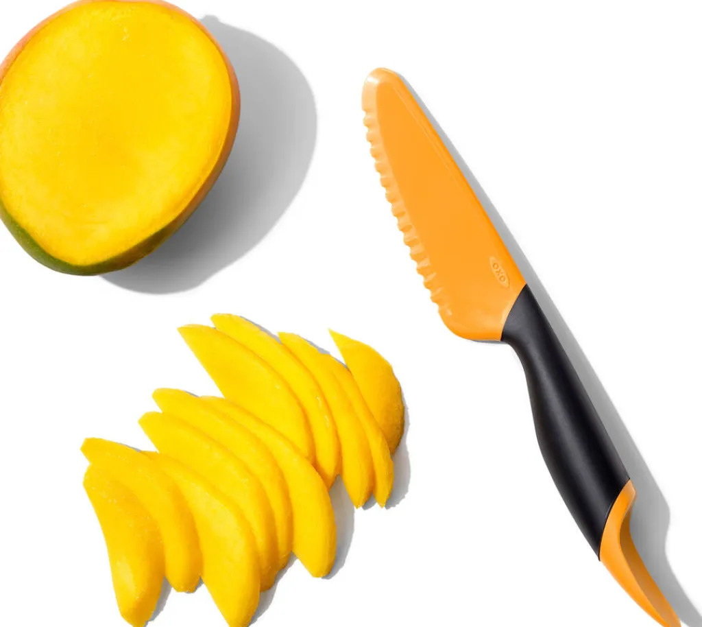 OXO Urteknive Og Grøntsagsknive > Mangokniv m. Ske, Orange