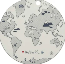 OYOY Mini Dækkeserviet The World Ø39 cm, Offwhite