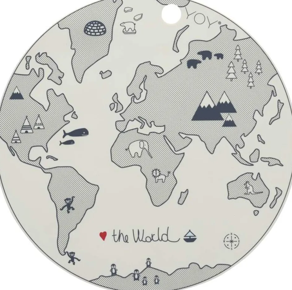 OYOY Mini Dækkeserviet The World Ø39 cm, Offwhite