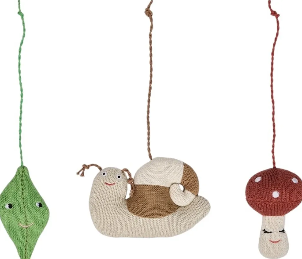 Børn OYOY Mini Musikuroer Og Aktivitetsophæng|Børneværelse > Forest Play Gym Legetøj 3 stk. H9 cm, Brun/Grøn/Rød