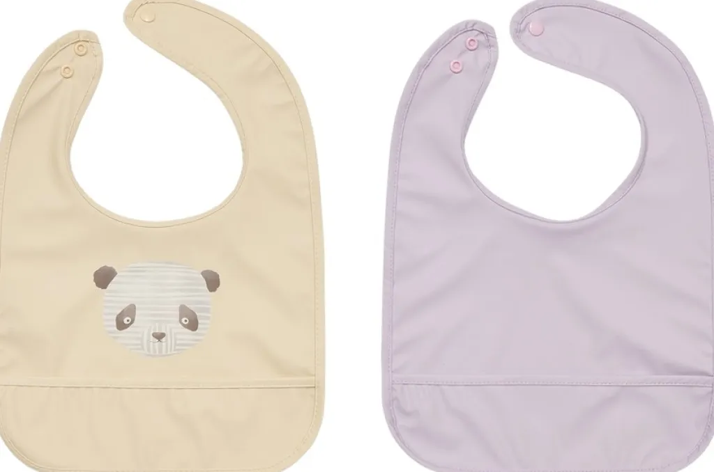 Outlet Hagesmæk Lun Lun Panda 2 stk. 34 cm, Vanilla/Lavender Børn Hagesmække Og Savlesmække|Hagesmække