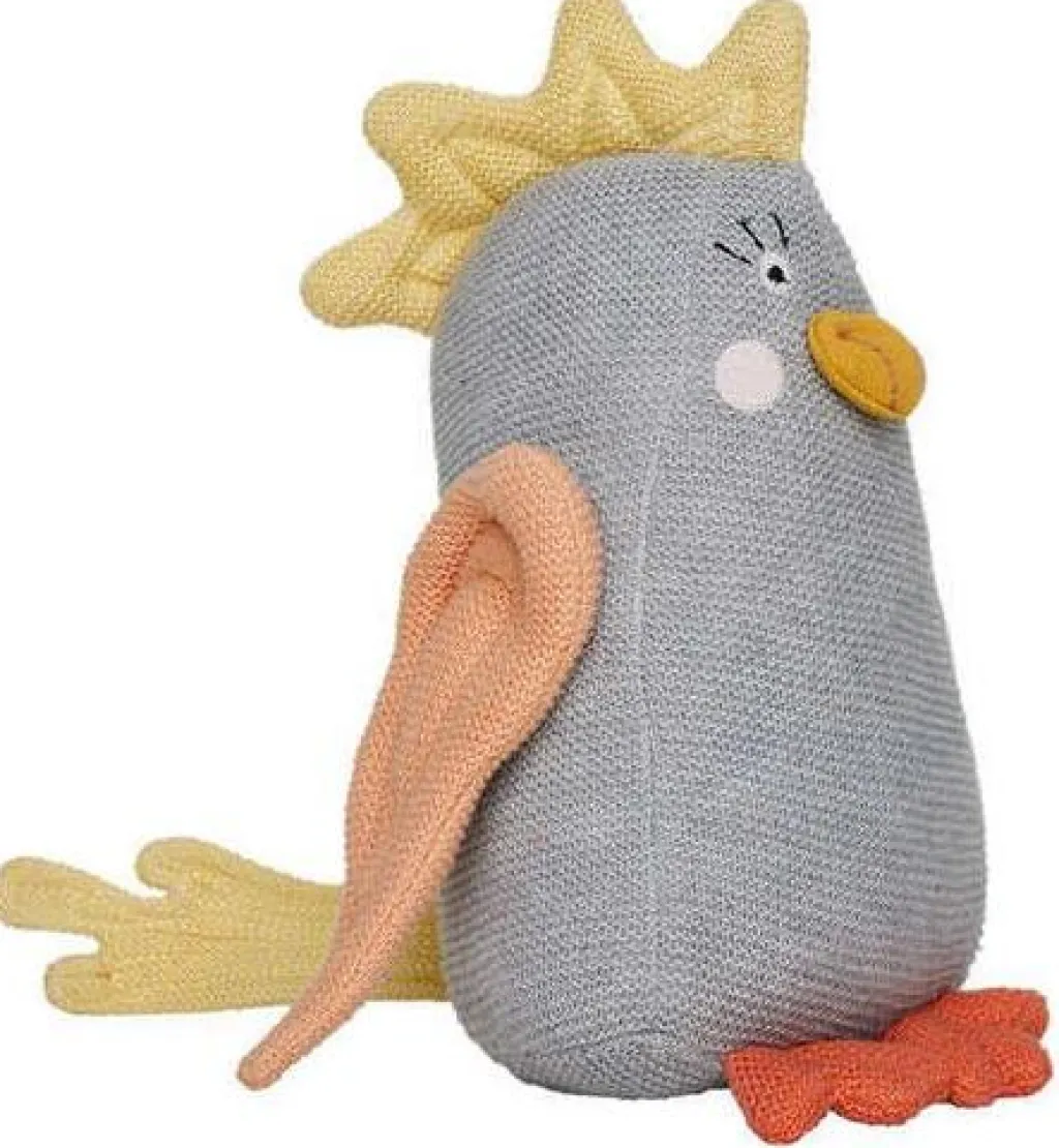 Børn OYOY Mini Tøjdyr Og Nusseklude > Kaja Parakit-bamse 24 cm, Offwhite/Peach