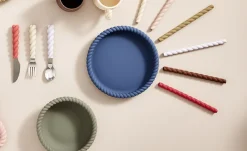 Outlet OYOY Mini Mellow Tallerken og Skål 2 stk, Blue/Olive