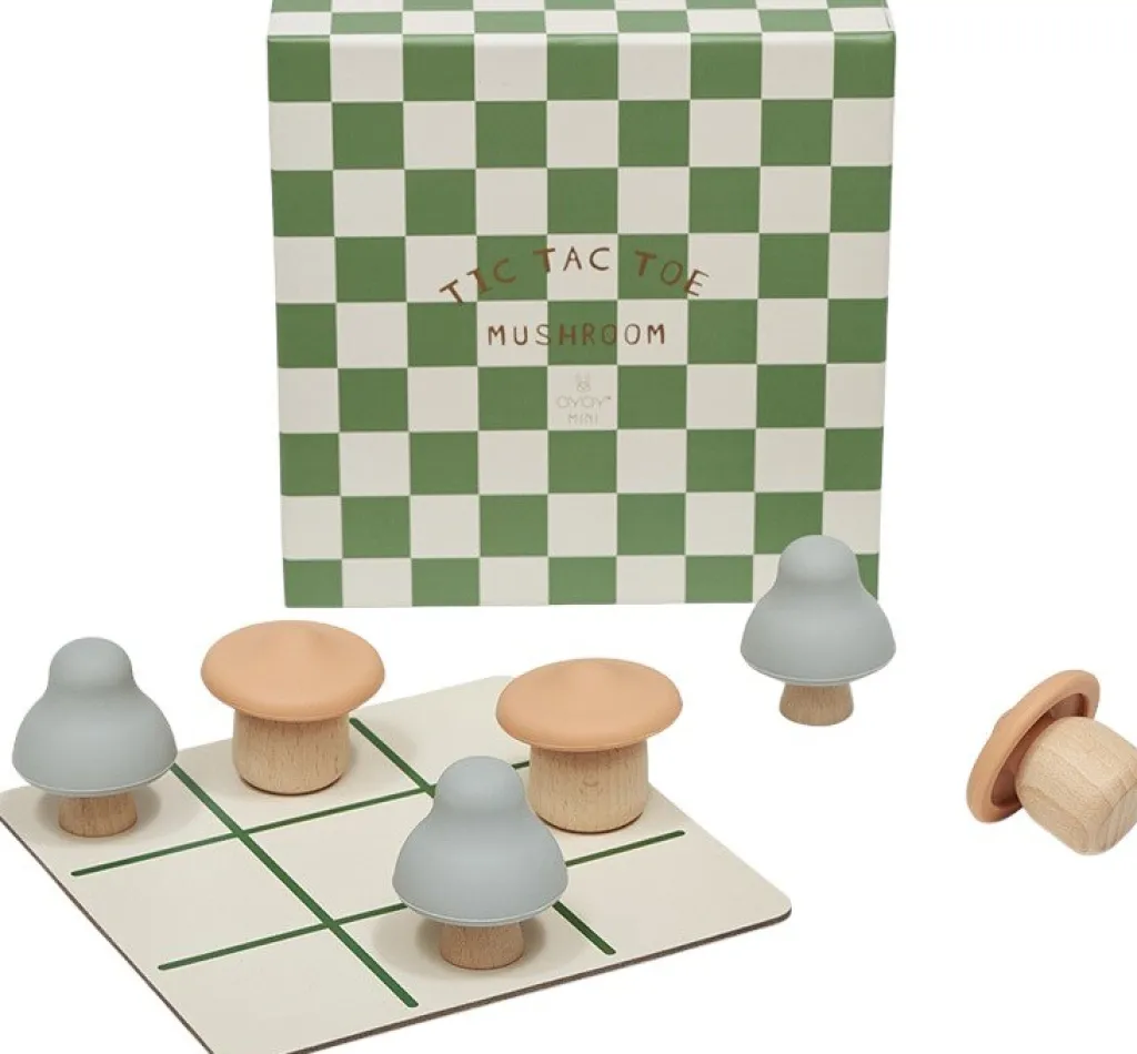 Outlet Mushroom TicTacToe Brætspil, Multi Børn Spil|Baby- Og Småbørnslegetøj