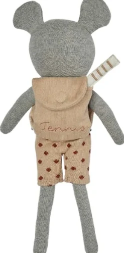 Outlet Nuni Mouse Tennis Dukke 34,5 cm, Light Grey Børn Tøjdyr Og Nusseklude