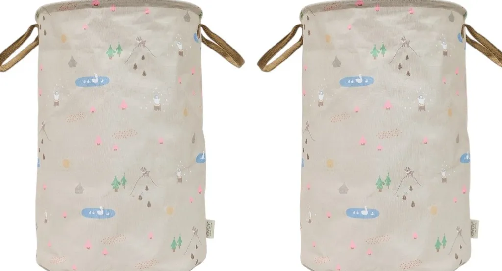 Børn OYOY Mini Opbevaring Til Børneværelset|Børneværelse > Opbevaringskurv Hjort og And 2 stk. H54 cm, Beige