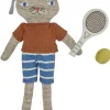 Børn OYOY Mini Tøjdyr Og Nusseklude > Polly Cat Tennis Dukke 32,5 cm, Light Brown Melange