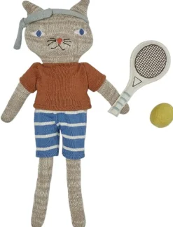 Børn OYOY Mini Tøjdyr Og Nusseklude > Polly Cat Tennis Dukke 32,5 cm, Light Brown Melange