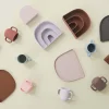 Børn OYOY Mini Børnetallerkener|Børnetallerkener > Tallerken og Skål Regnbue 2 stk, Caramel