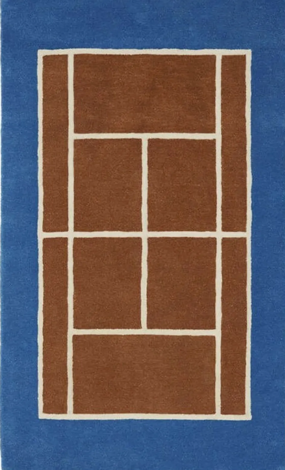 OYOY Mini Tennis Tæppe 80x150 cm, Caramel/Optic Blue