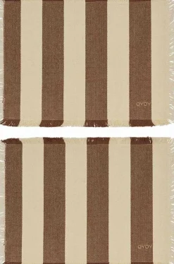 Best OYOY Toppu Dækkeserviet 2 stk. 36x48 cm, Brun/Offwhite