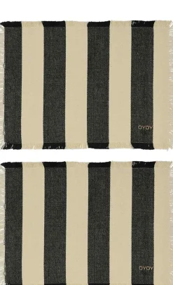 OYOY Dækkeservietter > Toppu Dækkeserviet 2 stk. 36x48 cm, Sort/Offwhite