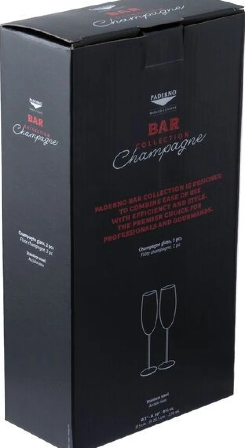 Outlet Paderno Flûte Champagneglas 2 stk. 27 cl, Guld