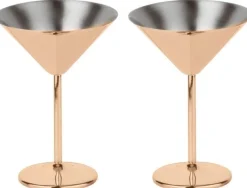 Paderno Cocktailglas > Martiniglas 2 stk. 20 cl, Kobber