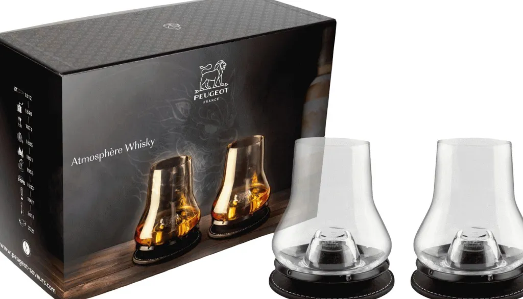 Peugeot Whiskyglas > Atmosphere Whiskyglas m. Glasbrikker 2 stk. 29 cl, Noir Mat