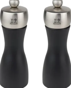 New Peugeot Fidji Salt- og Peberkværnsæt 15 cm, Sort/Stål