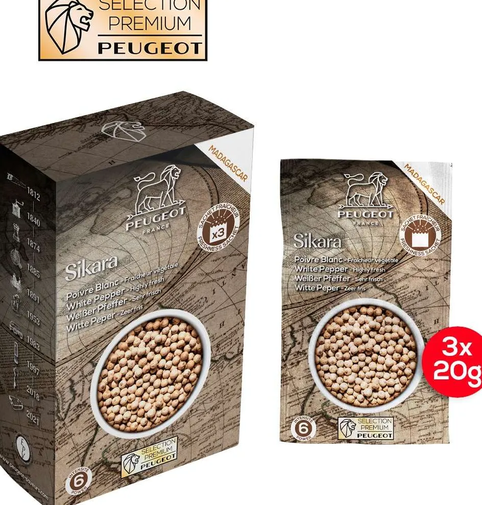 Best Peugeot Madagascan Peber 60 g Hvid