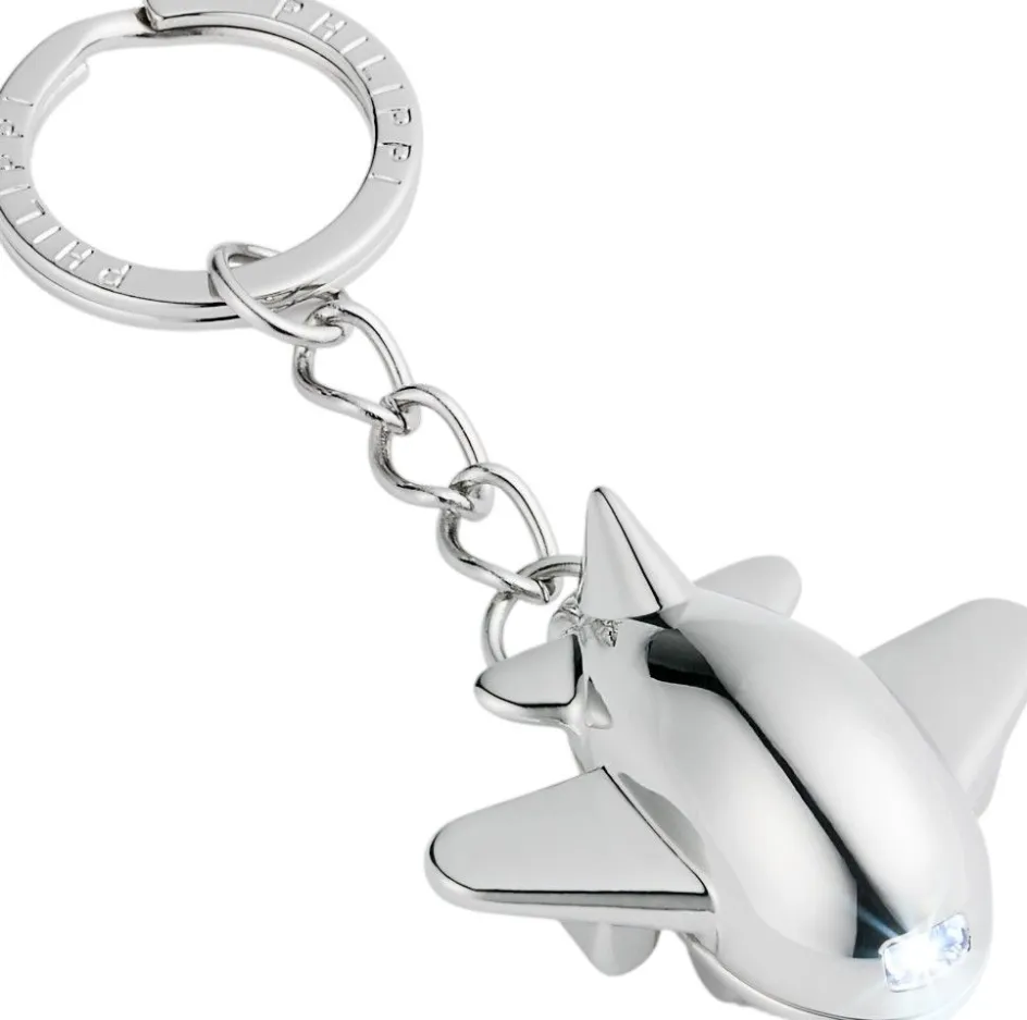 Discount Philippi FLYING WILLY Nøglering m. Lys, Blank