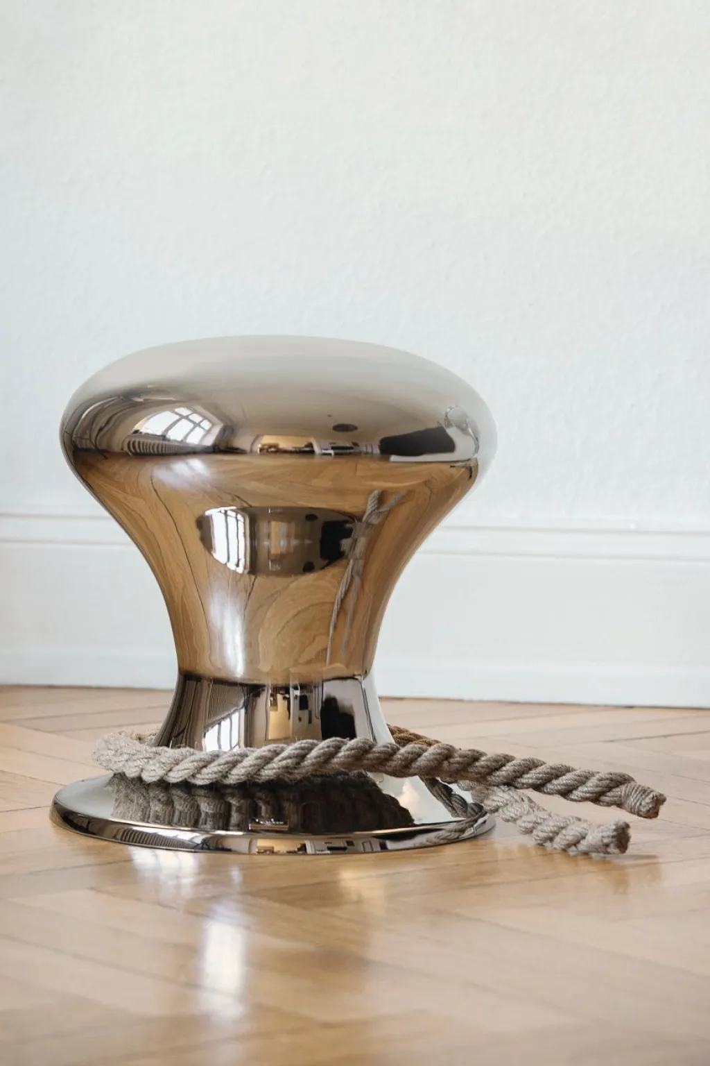 Outlet HAMBURGER Skammel m. Sejlgarn H42 cm, Stole