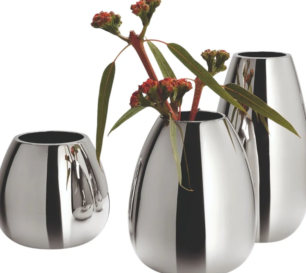 Philippi Stue|Vaser > ANAIS Vase H, Blankt Stål