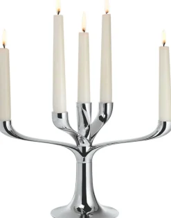 CANDELABRA Lysestage H20 cm, Krom Lysestager