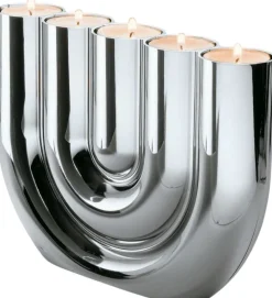 Sale Philippi DOUBLE U Fyrfadsstage H15 cm, Krom