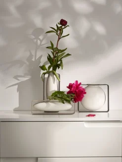 Philippi Stue|Vaser > FLOAT Vase H, Hvid/Stål