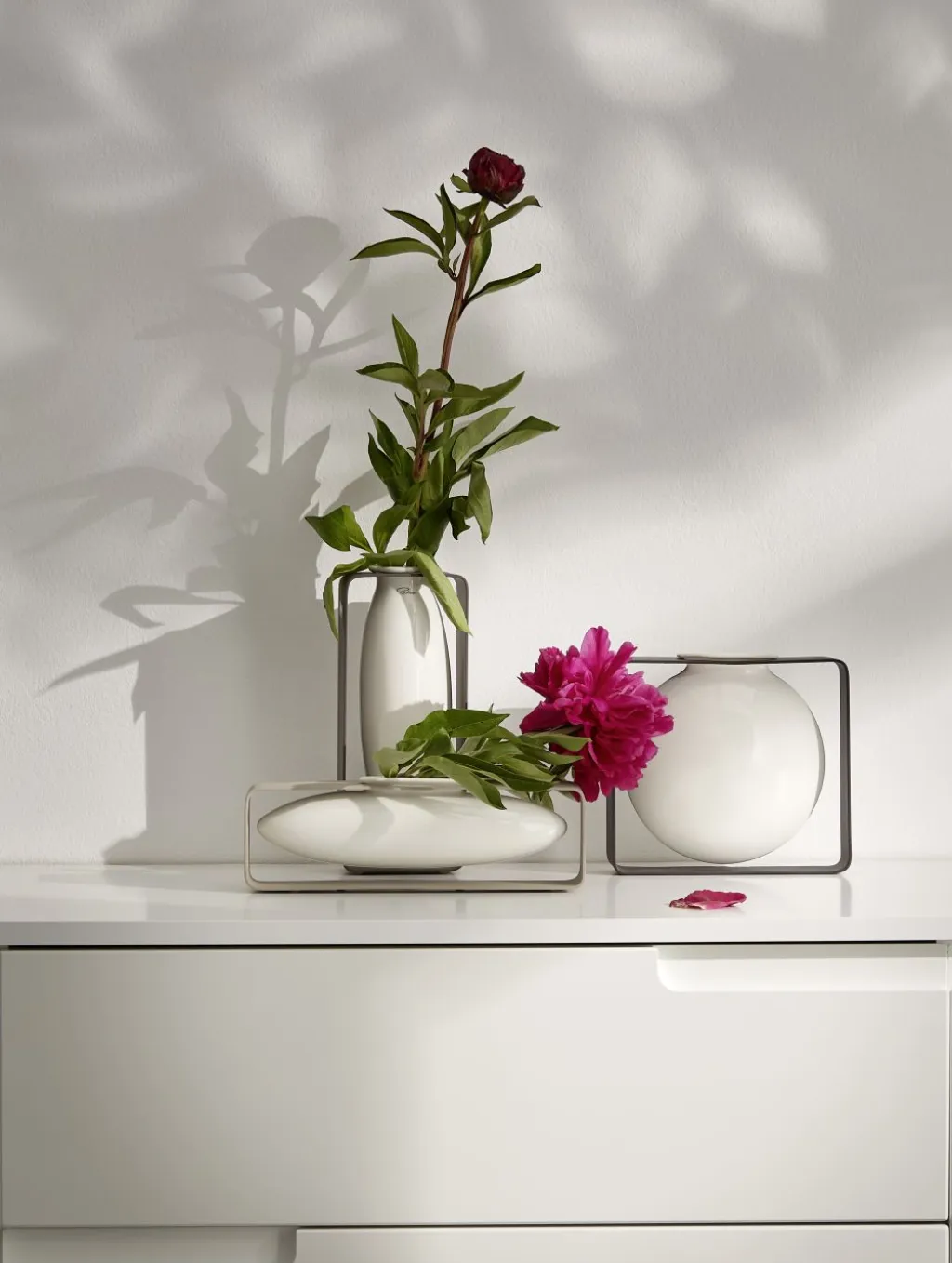 Sale FLOAT Vase H, Hvid/Stål Stue|Vaser