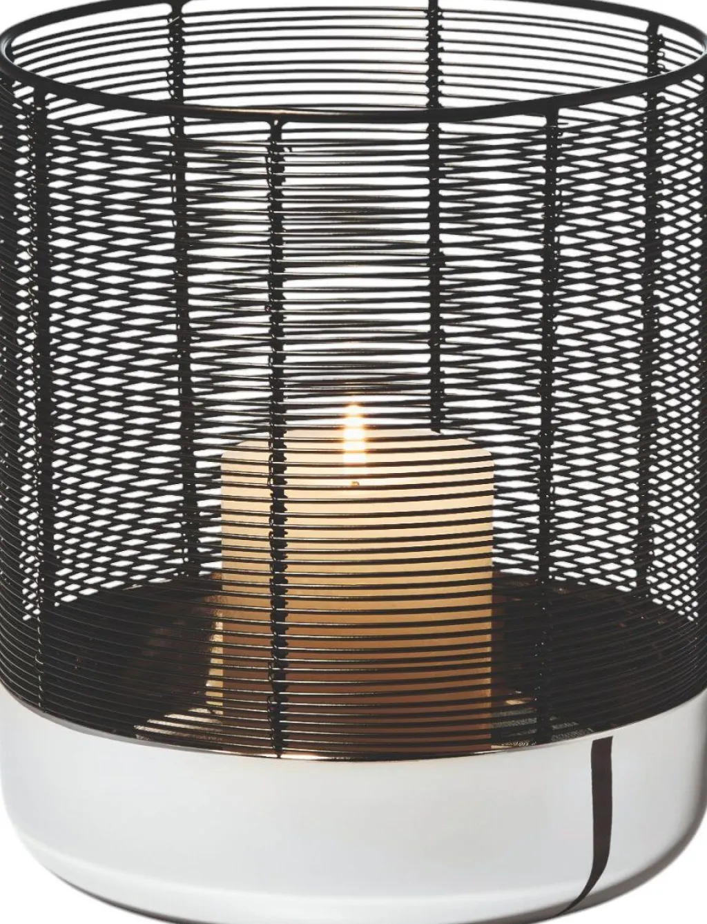 Philippi Lanterner > LUNA Lanterne H21 cm, Blank/Sort