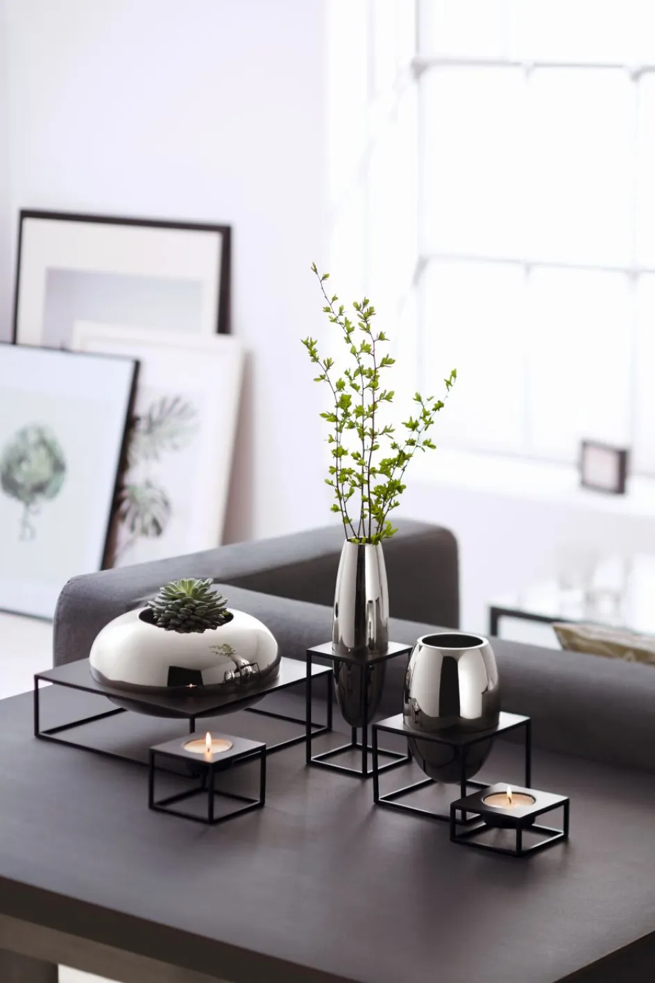 Clearance Philippi SOLERO Vase H, Blankt Stål/Sort