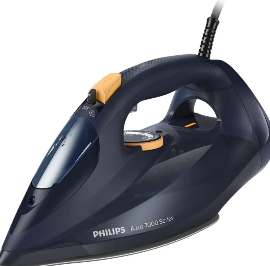 Discount Philips 7000 Series HV Dampstrygejern, Blå/Gul