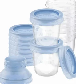 Best Avent Kopper t. Opbevaring af Modermælk 10 stk. 180 ml, Lyseblå Børn Amning