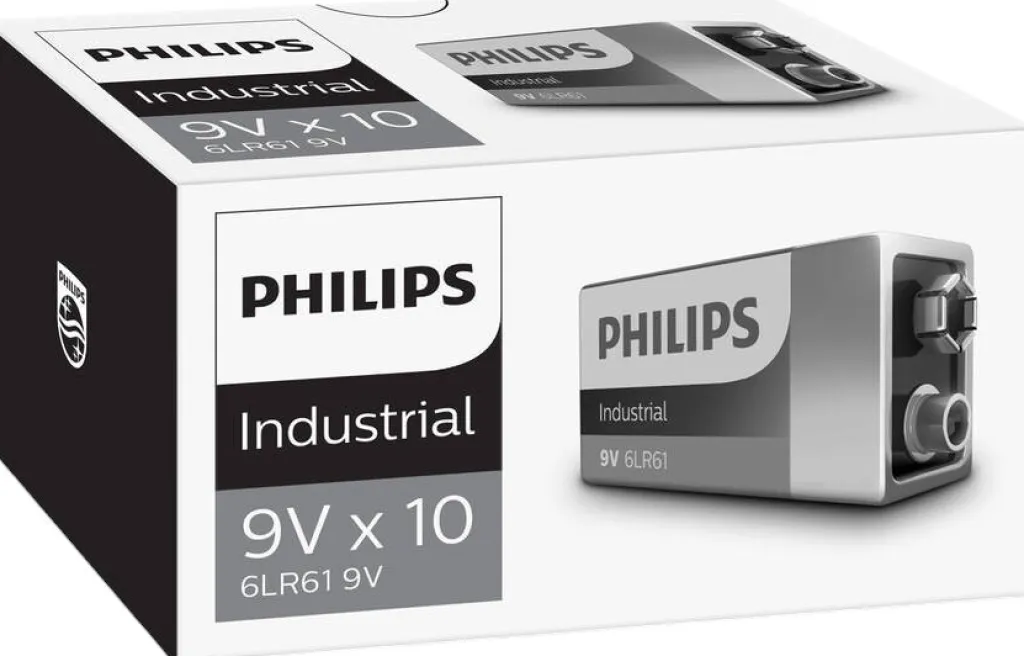 Philips Batterier > Industrial 9V-batteri 10 stk.
