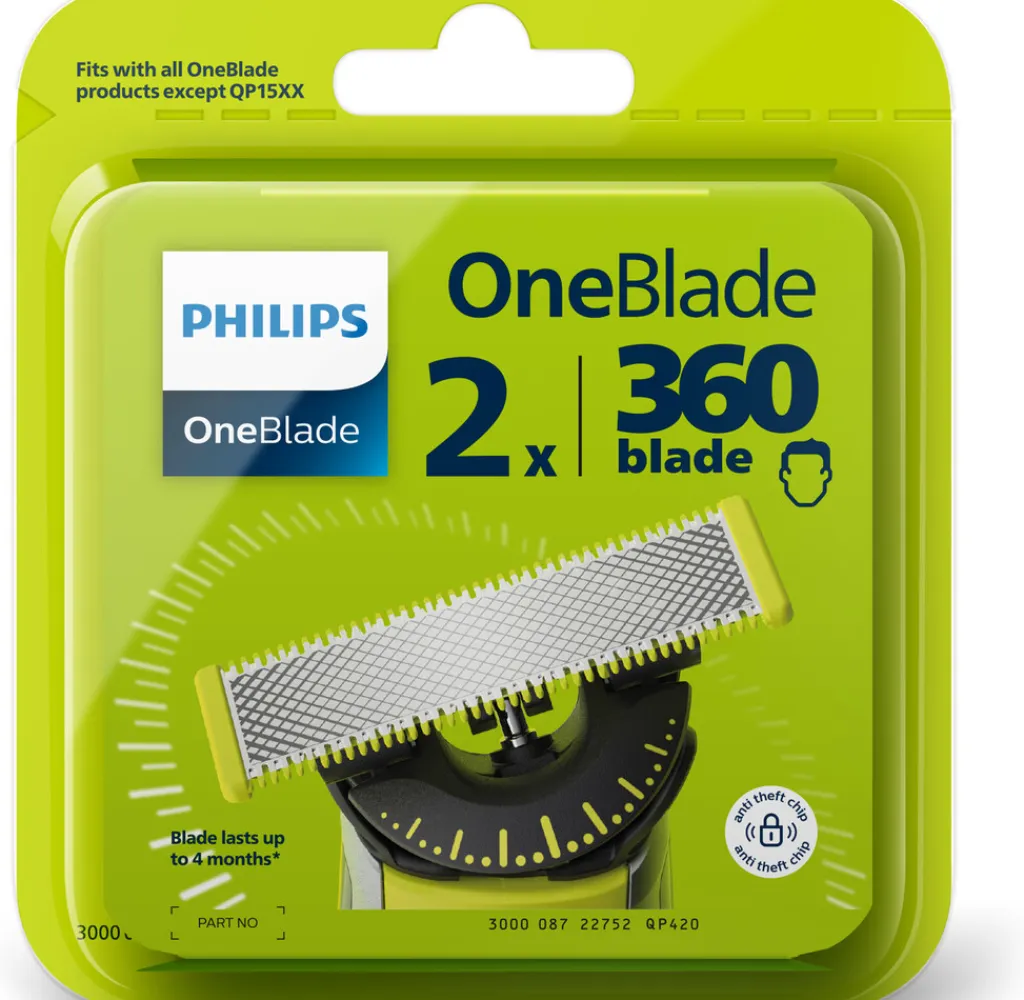 Philips Barbering > OneBlade 360 Udskiftningsblade 2 stk.