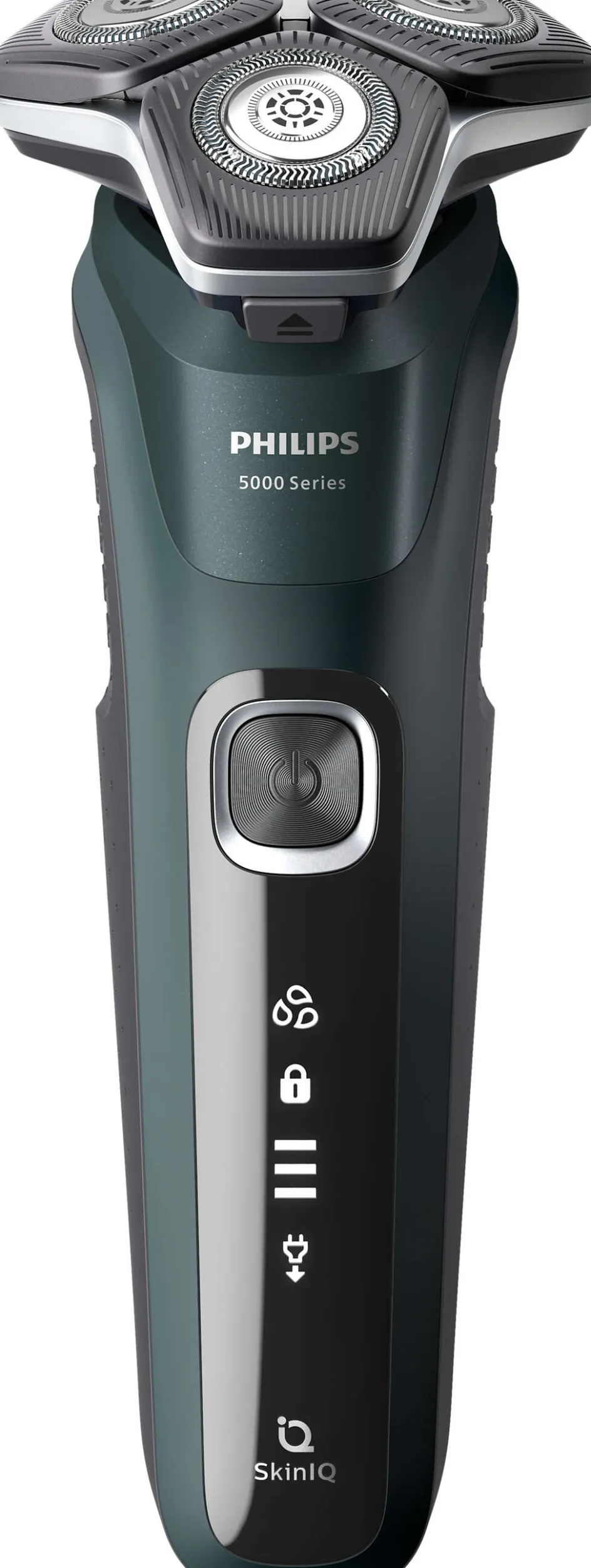 New Philips Series 5000 Wet and Dry Barbermaskine m. Rensekapsler og Etui, Mørkegrøn