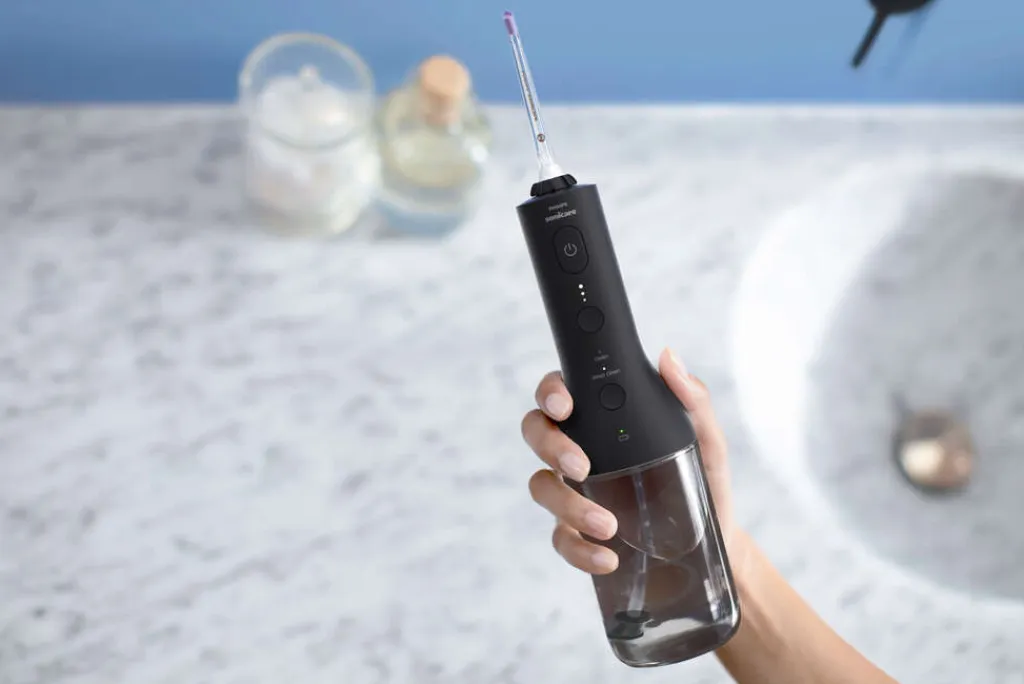 Philips Elektriske Tandbørster > Sonicare Power Flusser 3000 Ledningsfri Mundskyller, Sort