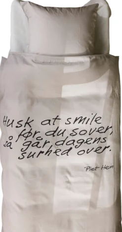 Outlet Sengesæt Husk At Smile , Soft Grey Soveværelse|Soveværelsestekstiler