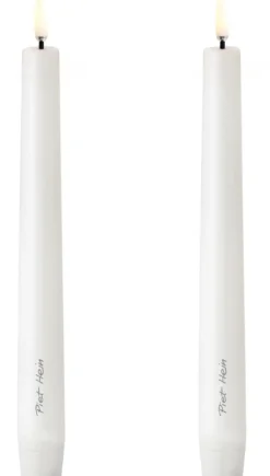 Best Kronelys LED 2 stk. ?2,3xH20 cm, Hvid Stearinlys|Led Stearinlys
